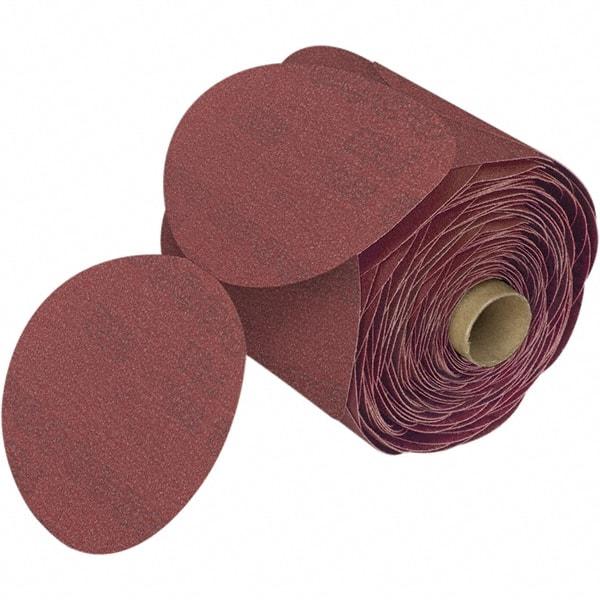 3M - 6" Diam, 220 Grit Aluminum Oxide Adhesive PSA Disc - Very Fine Grade, Reddish Brown, Film Backing, Flexible, Use with Random Orbital Sanders - Americas Industrial Supply