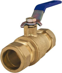 Legend Valve - 1" Pipe, Full Port, Lead Free Brass Full Port Ball Valve - 2 Piece, Comp x Comp Ends, Lever Handle, 600 WOG - Americas Industrial Supply
