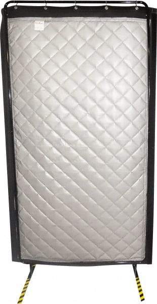 Singer Safety - 8' Long x 48" Wide, Fiberglass Modular Acoustic Screen/Frame - ASTM E-84 Specification, Metallic Gray - Americas Industrial Supply