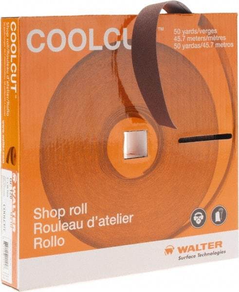 WALTER Surface Technologies - 1" x 50 Yd 120 Grit Aluminum Oxide Cloth Roll - J Weighted Backing - Americas Industrial Supply