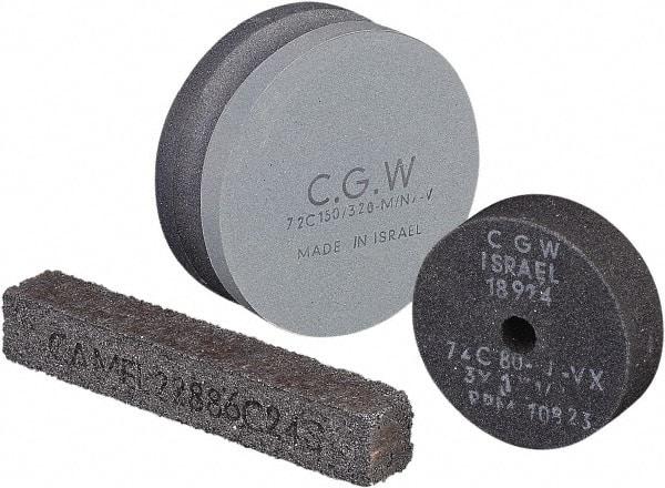 Camel Grinding Wheels - 80 Grit Silicon Carbide Type 1 Dressing Wheel - 3" Diam x 1/2" Hole x 1/2" Thick, Fine Grade, Hardness L, Vitrified Bond, No Recess - Americas Industrial Supply