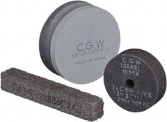 Camel Grinding Wheels - 80 Grit Silicon Carbide Type 1 Dressing Wheel - 3" Diam x 1/2" Hole x 1" Thick, Fine Grade, Hardness J, Vitrified Bond, No Recess - Americas Industrial Supply
