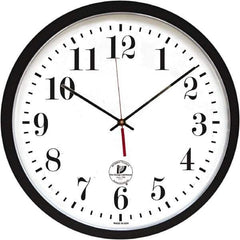 Chicago Lighthouse - 14-1/2 Inch Diameter, White Face, Dial Wall Clock - Analog Display, Black Case, Runs on AA Battery - Americas Industrial Supply