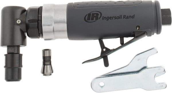 Ingersoll-Rand - 1/4" Collet, Angle Handle, Straight Air Die Grinder - 20,000 RPM, Rear Exhaust, 23 CFM, 0.33 hp, 1/4" Inlet - Americas Industrial Supply