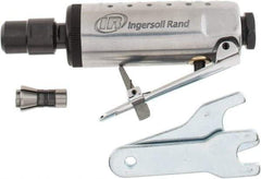 Ingersoll-Rand - 1/4" Collet, Straight Handle, Angle Air Die Grinder - 28,000 RPM, Front Exhaust, 24 CFM, 0.25 hp, 1/4" Inlet - Americas Industrial Supply