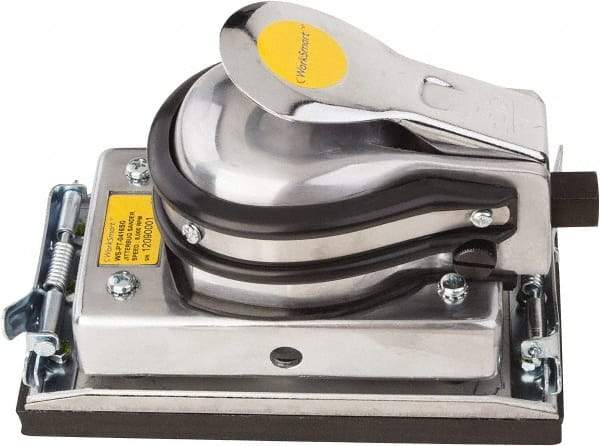 Value Collection - 8,000 OPM, 4 CFM Air Consumption, 90 psi Air Pressure, Palm Air Orbital Sander - Rectangular Pad, 1/4 NPT Inlet - Americas Industrial Supply