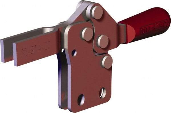 De-Sta-Co - 151 Lb Holding Capacity, Horizontal Handle, Manual Hold Down Toggle Clamp - 60° Handle Movement, 90° Bar Opening, U-Bar, Flanged Base, Carbon Steel - Americas Industrial Supply