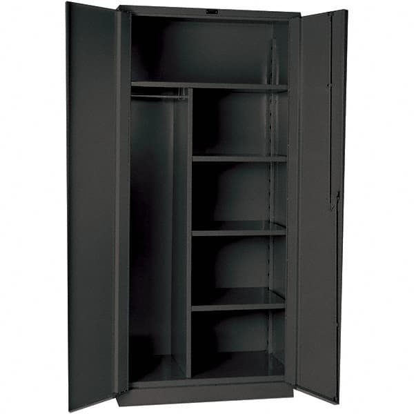 Hallowell - 4 Shelf Combination Storage Cabinet - Steel, 48" Wide x 24" Deep x 78" High, Gray - Americas Industrial Supply