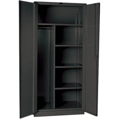 Hallowell - 4 Shelf Combination Storage Cabinet - Steel, 48" Wide x 24" Deep x 78" High, Gray - Americas Industrial Supply
