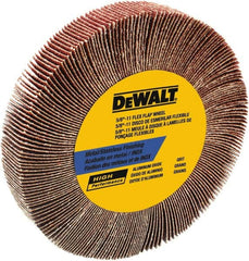 DeWALT - 4-1/2" Diam, 60 Grit Aluminum Oxide Unmounted Flap Wheel - 5/8-11 Thread, 1-1/8" Wide, Coated, Medium Grade, 13,300 Max RPM - Americas Industrial Supply