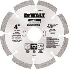 DeWALT - 4-1/2" Diam, 5/8 & 7/8" Arbor Hole Diam, Wet & Dry Cut Saw Blade - Diamond Matrix, Standard Round Arbor - Americas Industrial Supply