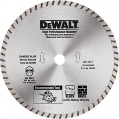 DeWALT - 7" Diam, 5/8 & 7/8" Arbor Hole Diam, Wet & Dry Cut Saw Blade - Diamond Matrix, Standard Round Arbor - Americas Industrial Supply