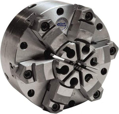 Buck Chuck Company - 6 Jaws, 8" Diam, Self Centering Manual Lathe Chuck - Plain Back Mount Spindle, Adjustable, Reversible, 1,600 Max RPM, 2-19/64" Through Hole Diam, Cast Iron - Americas Industrial Supply