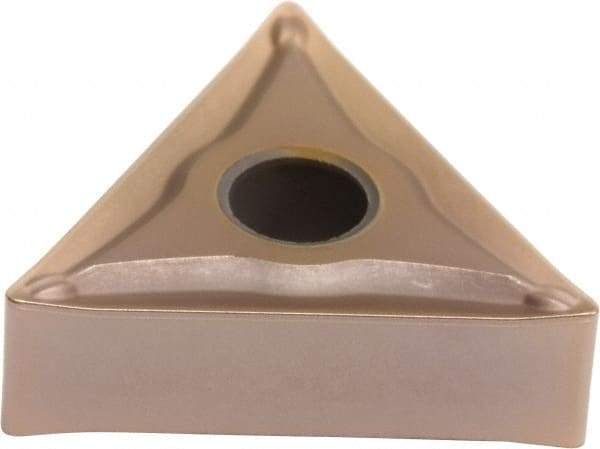 Sumitomo - TNMG431 ESU Grade T3000Z Cermet Turning Insert - TiN/AlN Finish, 60° Triangle, 1/2" Inscr Circle, 3/16" Thick, 1/64" Corner Radius - Americas Industrial Supply