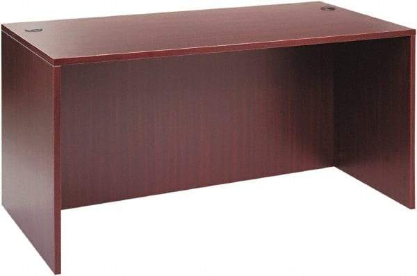 ALERA - Woodgrain Laminate Desk Shell - 59-1/8" Wide x 29-1/2" Deep x 29-5/8" High, Mahogany - Americas Industrial Supply