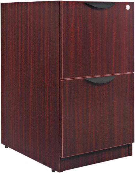 ALERA - 15-5/8" Wide x 28-1/2" High x 28-1/2" Deep, 2 Drawer Full Pedestal - Woodgrain Laminate, Mahogany - Americas Industrial Supply