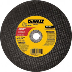 DeWALT - 7" 24 Grit Aluminum Oxide Cutoff Wheel - 1/8" Thick, 5/8" Arbor, 8,700 Max RPM, Use with Angle Grinders - Americas Industrial Supply