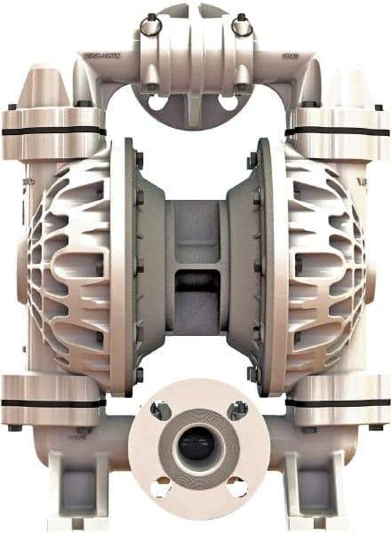 Versa-Matic - 1-1/4 \x96 1-1/2 NPT, Air Operated Diaphragm Pump - PTFE Diaphragm, Polypropylene Housing - Americas Industrial Supply