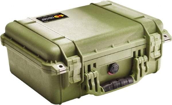 Pelican Products, Inc. - 13" Wide x 6-53/64" High, Clamshell Hard Case - Olive, Polyethylene - Americas Industrial Supply