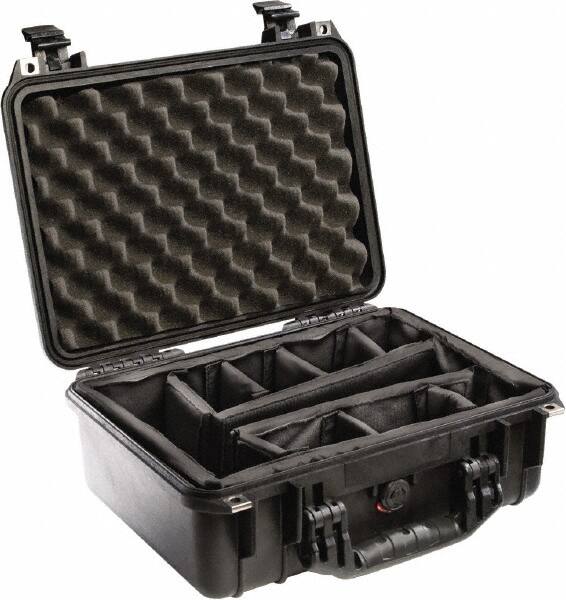 Pelican Products, Inc. - 13" Wide x 6-53/64" High, Clamshell Hard Case - Black, Polyethylene - Americas Industrial Supply