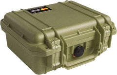 Pelican Products, Inc. - 9-11/16" Wide x 4-7/8" High, Clamshell Hard Case - Olive, Polyethylene - Americas Industrial Supply