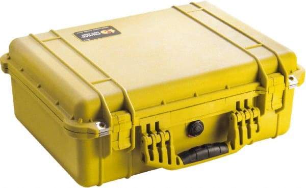 Pelican Products, Inc. - 15-49/64" Wide x 7-13/32" High, Clamshell Hard Case - Yellow, Polyethylene - Americas Industrial Supply