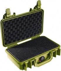 Pelican Products, Inc. - 8-11/32" Wide x 3-25/32" High, Clamshell Hard Case - Olive, Polyethylene - Americas Industrial Supply