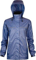 Viking - Size 2XL, Blue, Rain, Wind Resistant Rain Jacket - 51" Chest, 3 Pockets, Attached Hood - Americas Industrial Supply