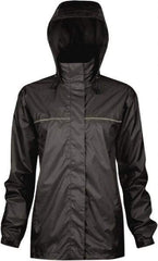 Viking - Size XL, Black, Rain, Wind Resistant Rain Jacket - 47" Chest, 3 Pockets, Attached Hood - Americas Industrial Supply