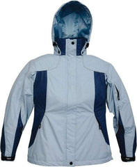 Viking - Size 2XL, Light Blue, Rain, Wind Resistant Jacket - 51" Chest, 4 Pockets, Detachable Hood - Americas Industrial Supply