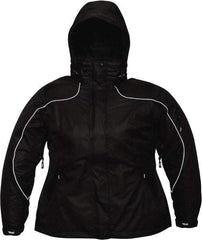 Viking - Size 2XL, Black, Rain, Wind Resistant Jacket - 51" Chest, 4 Pockets, Detachable Hood - Americas Industrial Supply