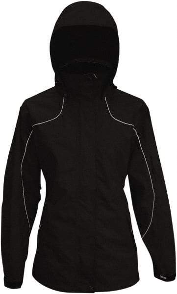 Viking - Size 2XL, Black, Rain, Wind Resistant Jacket - 51" Chest, 4 Pockets, Detachable Hood - Americas Industrial Supply