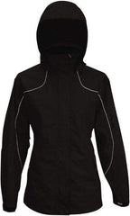 Viking - Size 2XL, Black, Rain, Wind Resistant Jacket - 51" Chest, 4 Pockets, Detachable Hood - Americas Industrial Supply