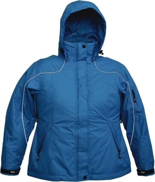 Viking - Size 2XL, Blue, Rain, Wind Resistant Jacket - 51" Chest, 4 Pockets, Detachable Hood - Americas Industrial Supply