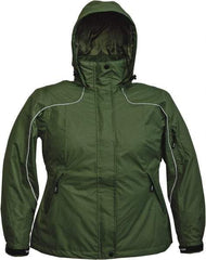 Viking - Size 2XL, Green, Rain, Wind Resistant Jacket - 51" Chest, 4 Pockets, Detachable Hood - Americas Industrial Supply