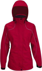 Viking - Size XL, Red, Rain, Wind Resistant Jacket - 47" Chest, 4 Pockets, Detachable Hood - Americas Industrial Supply