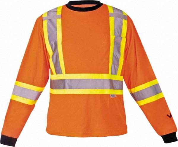 Viking - Size 2XL, Hi-Viz Orange, High Visibility, Long Sleeve T-Pocket, - 51" Chest, 1 Pocket, Cotton/Polyester - Americas Industrial Supply