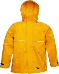 Viking - Size L, Yellow, Rain, Wind Resistant Jacket - 43" Chest, 3 Pockets, Detachable Hood - Americas Industrial Supply