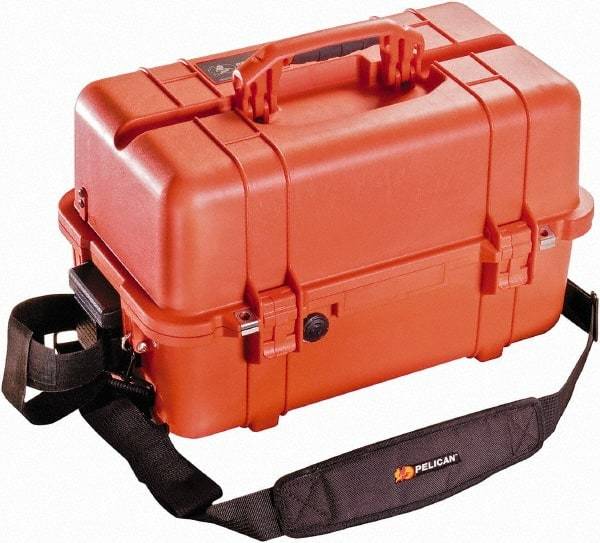 Pelican Products, Inc. - 12-47/64" Wide x 12-3/4" High, Clamshell Hard Case - Orange, Polypropylene - Americas Industrial Supply