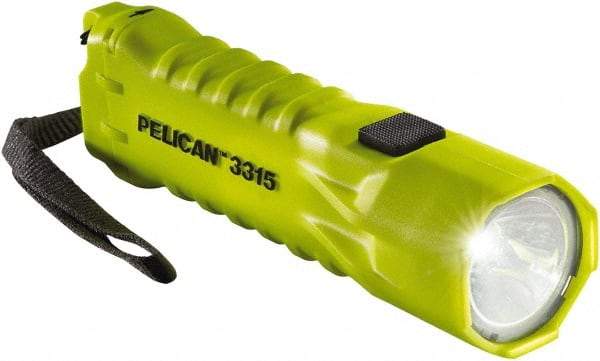 Pelican Products, Inc. - White LED Bulb, 160 Lumens, Industrial/Tactical Flashlight - Yellow Plastic Body, 3 AA Alkaline Batteries Included - Americas Industrial Supply