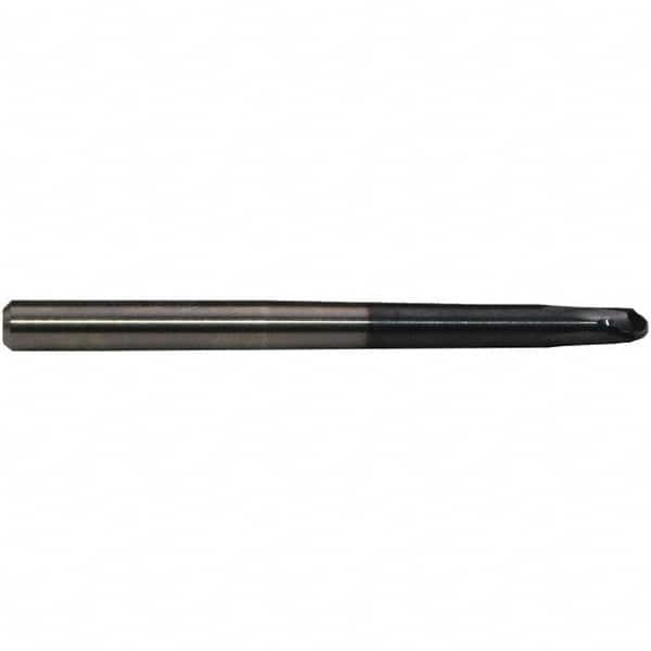 Emuge - 12mm Diam, 9mm LOC, 2 Flute Solid Carbide Ball End Mill - TiAlN Finish, Single End, 160mm OAL, 12mm Shank Diam, Ball Flute - Americas Industrial Supply