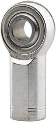 Made in USA - 1" ID, 2-3/4" Max OD, 76,205 Lb Max Static Cap, Plain Female Spherical Rod End - 1-1/4 - 12 LH, 0.469" Shank Diam, 2-1/8" Shank Length, Alloy Steel with Steel Raceway - Americas Industrial Supply