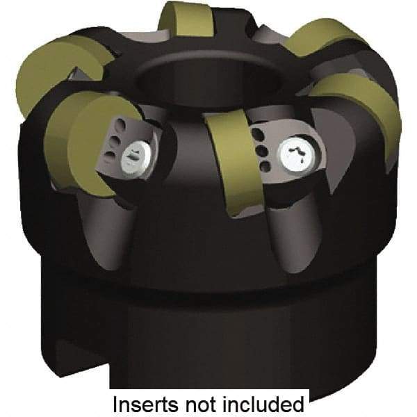 Kennametal - 3" Cut Diam, 1/4" Max Depth, 1" Arbor Hole, 8 Inserts, RNGN120400 Insert Style, Indexable Copy Face Mill - KCRA Cutter Style, 18,100 Max RPM, 2 High, Series KCRA - Americas Industrial Supply