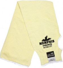 MCR Safety - Size Universal, Yellow Kevlar, Steel & Nylon Cut Resistant Sleeve - 18" Long Sleeve, Elastic Opening at Both Ends, Made with Thumb Hole - Americas Industrial Supply