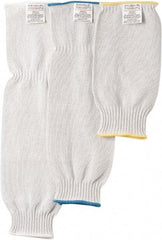 MCR Safety - Size Universal, White Stainless Steel & Polyester Cut Resistant Sleeve - 12" Long Sleeve, Elastic Opening at Both Ends - Americas Industrial Supply
