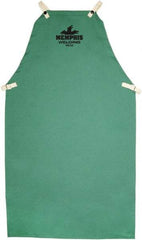 MCR Safety - 24 x 42" Flame Resistant/Retardant & Welding Bib Apron - Cotton, 9 oz Material, Green, Snap Closure - Americas Industrial Supply