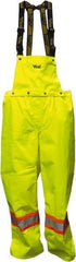 Viking - Size L, High Visibility Lime, Rain, Cold Weather Bib Overall - No Pockets - Americas Industrial Supply