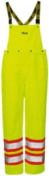 Viking - Size XL, High Visibility Yellow, Rain, Wind Resistant Bib Overall - No Pockets - Americas Industrial Supply