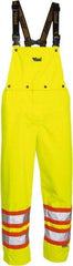 Viking - Size L, High Visibility Yellow, Rain, Wind Resistant Bib Overall - No Pockets - Americas Industrial Supply