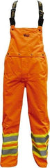Viking - Size XL, High Visibility Orange, Rain, Wind Resistant Bib Overall - No Pockets - Americas Industrial Supply